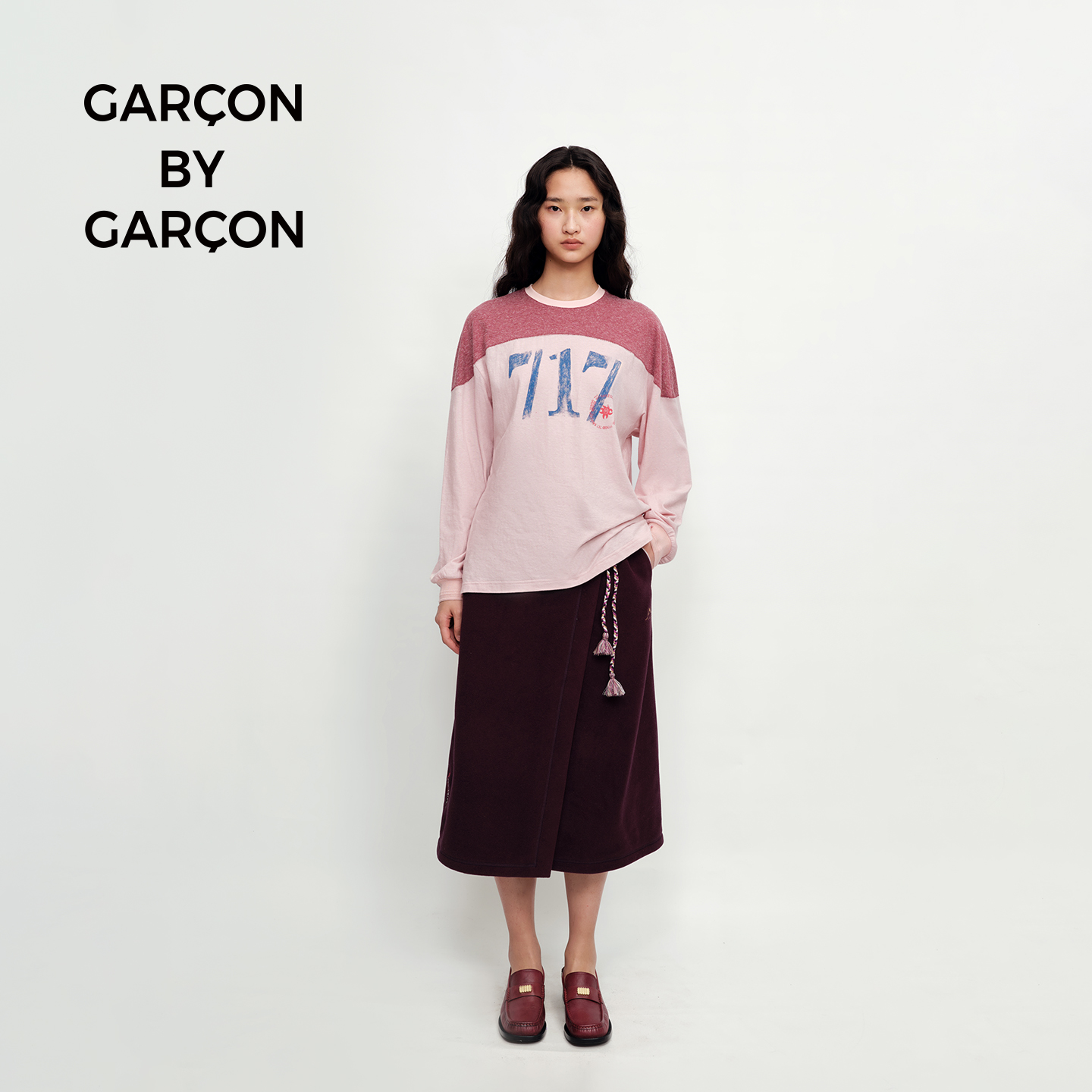 GARCON BY GARCON 25秋冬 717 汉麻有机棉长袖拼接长袖T恤