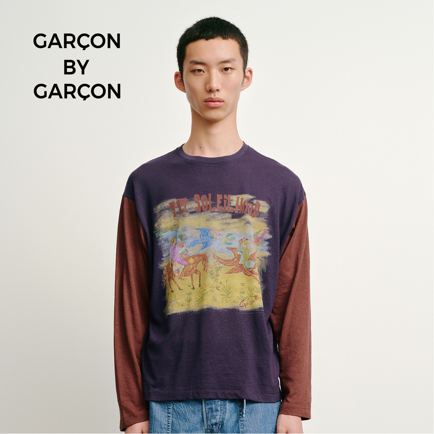 【明星同款】GARCON BY GARCON 717 太阳岛拼色长袖T恤