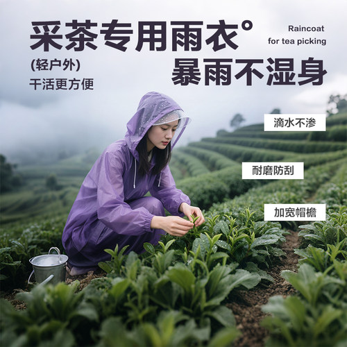采茶专用雨衣户外干活防暴雨便携