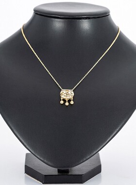 长命锁钛钢镀玫瑰金项链女 韩国气质时尚创意潮人锁骨链配饰首饰