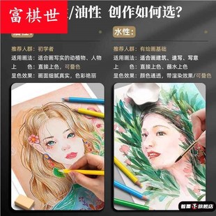 专业彩铅笔120色彩笔画画专用彩铅彩色铅笔无铅毒美术生绘画水溶