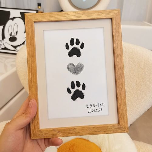 宠物照片相框猫咪狗狗触摸皮肤无墨免洗手印爪印摆台萌宠纪念品