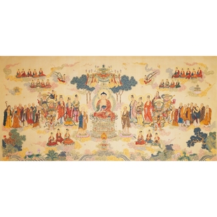 清-丁观鹏《法界源流图》又名千佛图数码微喷高清复制佛像