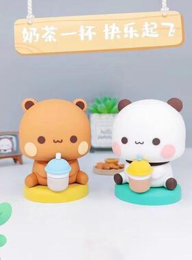 熊猫一二布布桌面玩偶手办车载摆件卡通可爱动漫周边潮玩公仔
