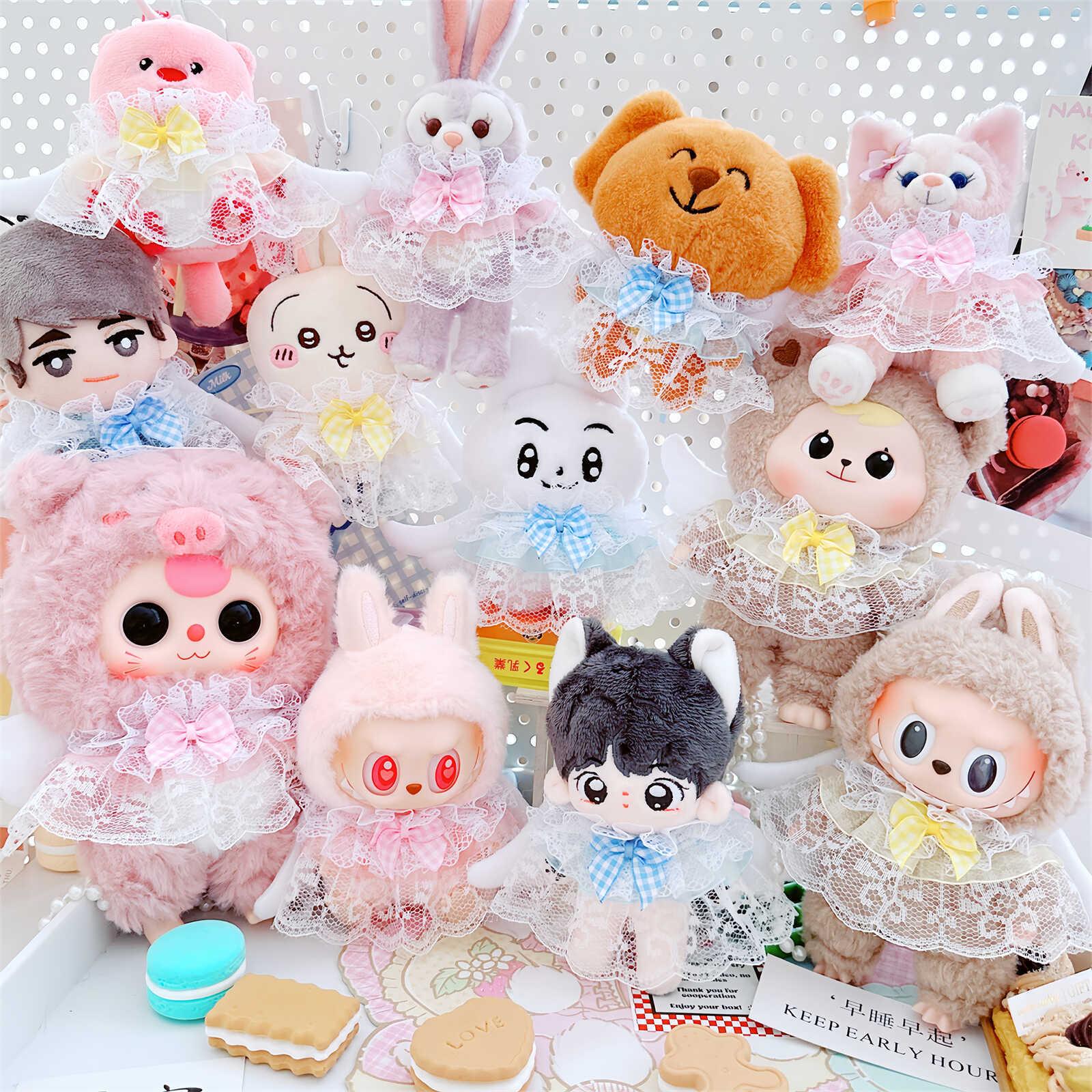 10m娃衣15厘米棉花娃娃一二代拉布布挂件蕾丝围兜披肩玩偶衣服