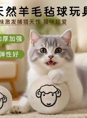 猫咪玩具羊毛球成幼猫解闷球逗猫球猫抓球逗猫玩具猫咪宠物毛绒球