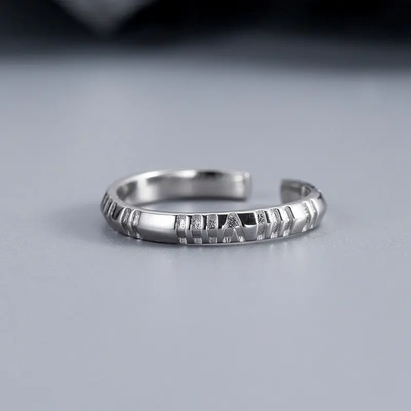 榕树下s925银几何数字戒指女小众设计情人节表白女友礼物指环