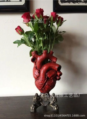 鱼花盆心脏花盆骷髅花盆树脂摆件 居家装饰花盆园艺