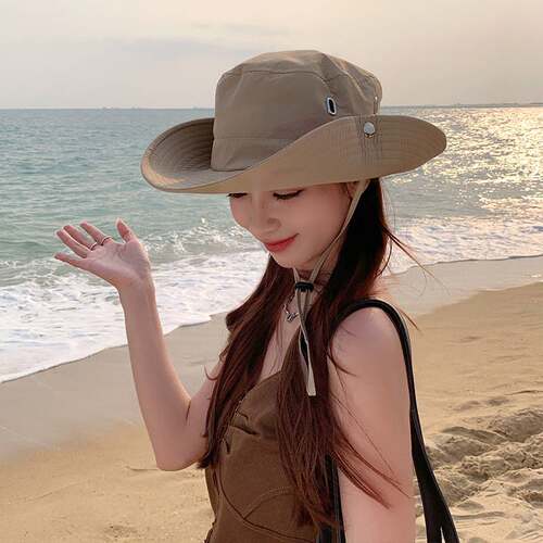 夏季男女户外登山防晒透气渔夫帽子潮流时尚舒适百搭可调节登山帽