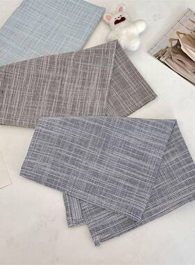 bj250271 ins风约款棉麻餐垫0防烫西餐简盘蓝色隔热垫碗垫bj25020