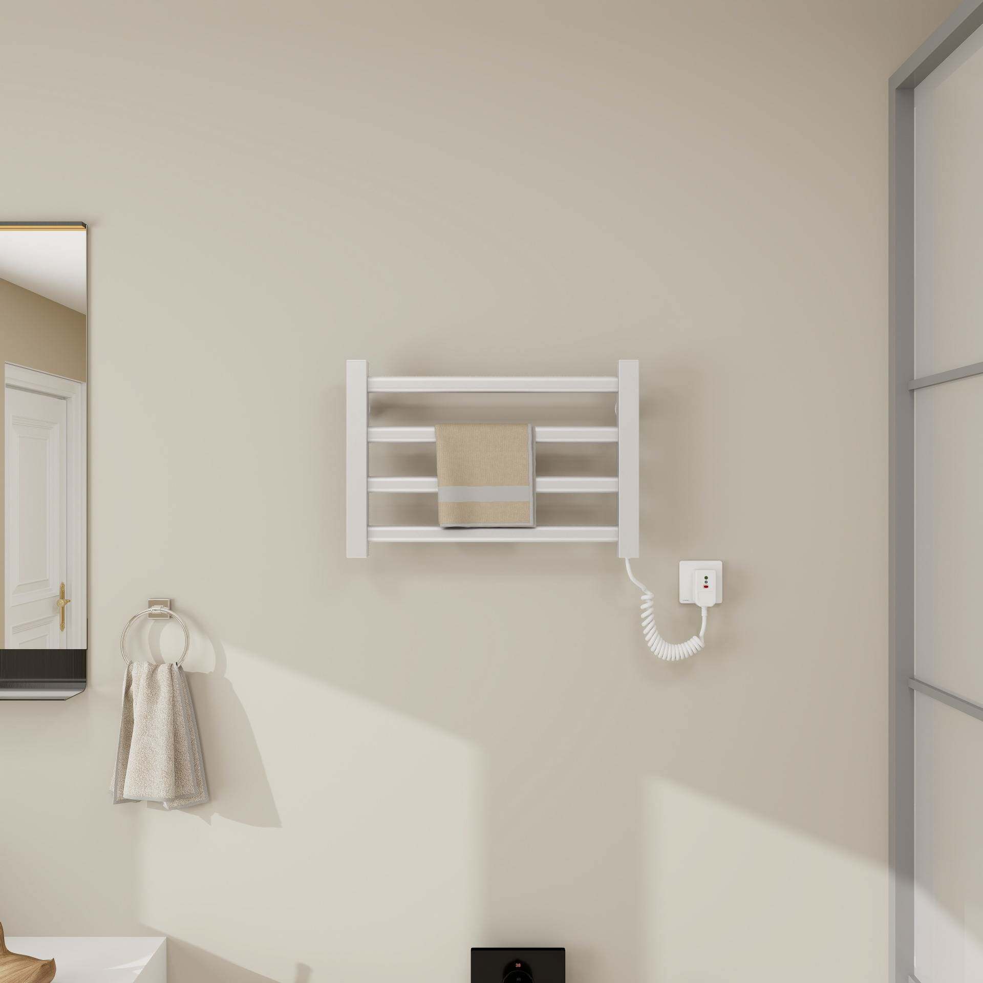 跨境新款家用卫生间智能电热毛巾架浴室洗手间免打孔安装置物架