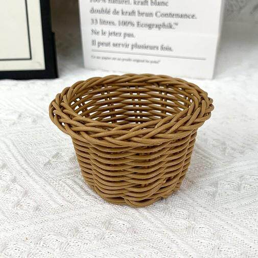 无提手仿藤手工编花 织迷你 花篮无提手永生小花篮手工花篮编制篮