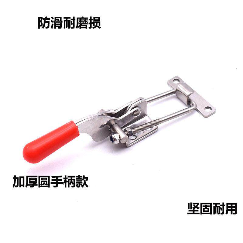 304不钢可调快速夹343压具紧器门栓型夹钳铁皮箱扣搭扣T钩锁锈扣