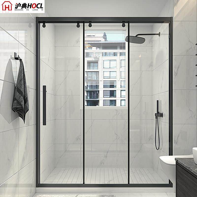 不锈钢三联动淋浴房极窄一字形推拉玻璃移门卫生间干湿分离隔断,全屋定制,定制淋浴房,淘宝优惠券,粉丝福利购,淘宝优惠卷