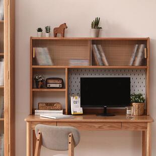 实木桌上书架橡木桌面置物架原木立式书桌上架洞洞板学生飘窗收纳