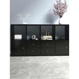 简约现代高款电视柜储物柜落地高柜网红书柜一体地柜卧室柜可定制