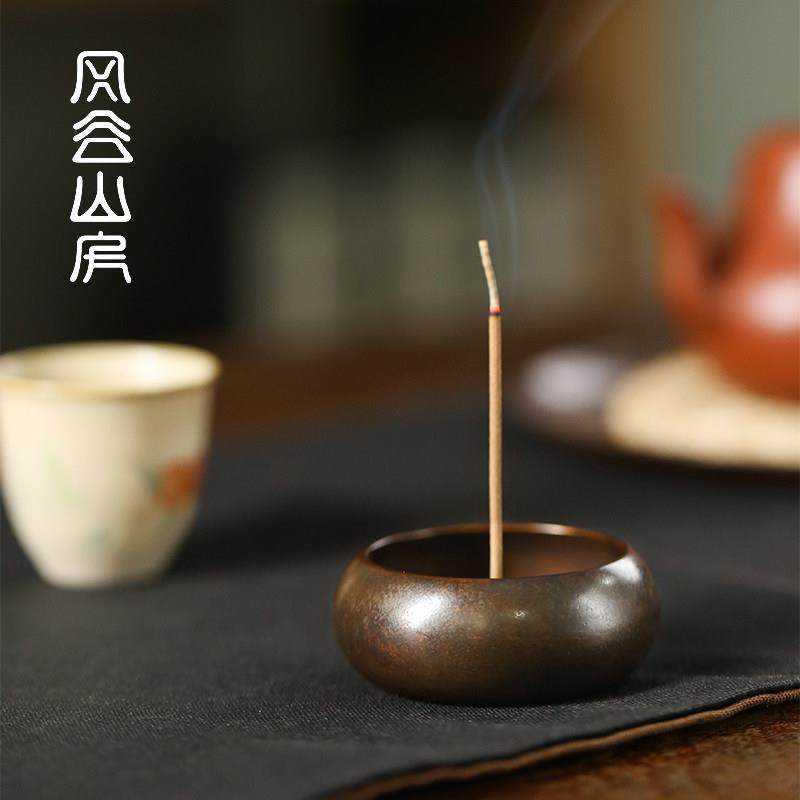 手工复古圆形铜香炉线香香插香薰炉家用室内禅意沉香香托茶道摆件,餐饮具,茶道/香炉,淘宝优惠券,粉丝福利购,淘宝优惠卷