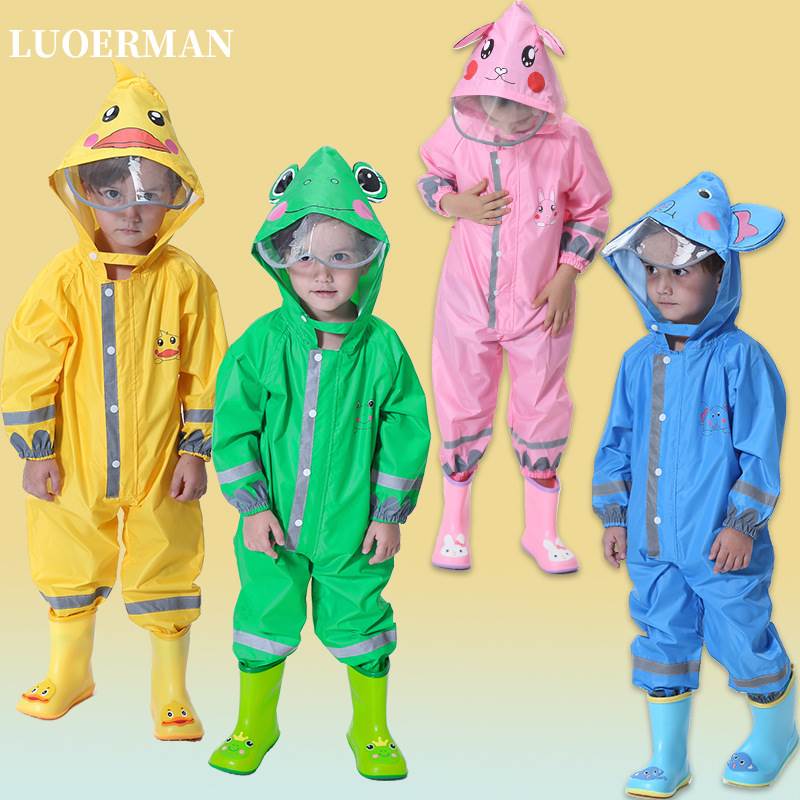 儿童雨衣女童幼儿园小学生男童连体韩版小孩宝宝雨鞋套装带书包位