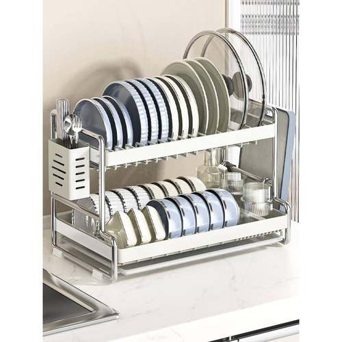 cs不锈钢碗碟收纳架厨房置物架多功能放碗架碗筷收纳盒柜碗盘沥水