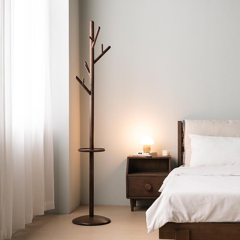 I1挂衣架实木落地卧室客厅床头挂衣服的架子床边衣帽架办公室简约