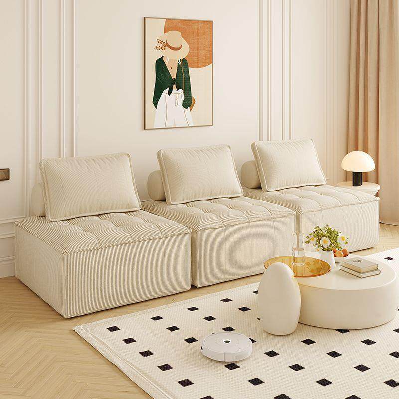 奶油风休闲网红方块组合懒人沙发客厅直排现代轻奢简约豆腐块沙发