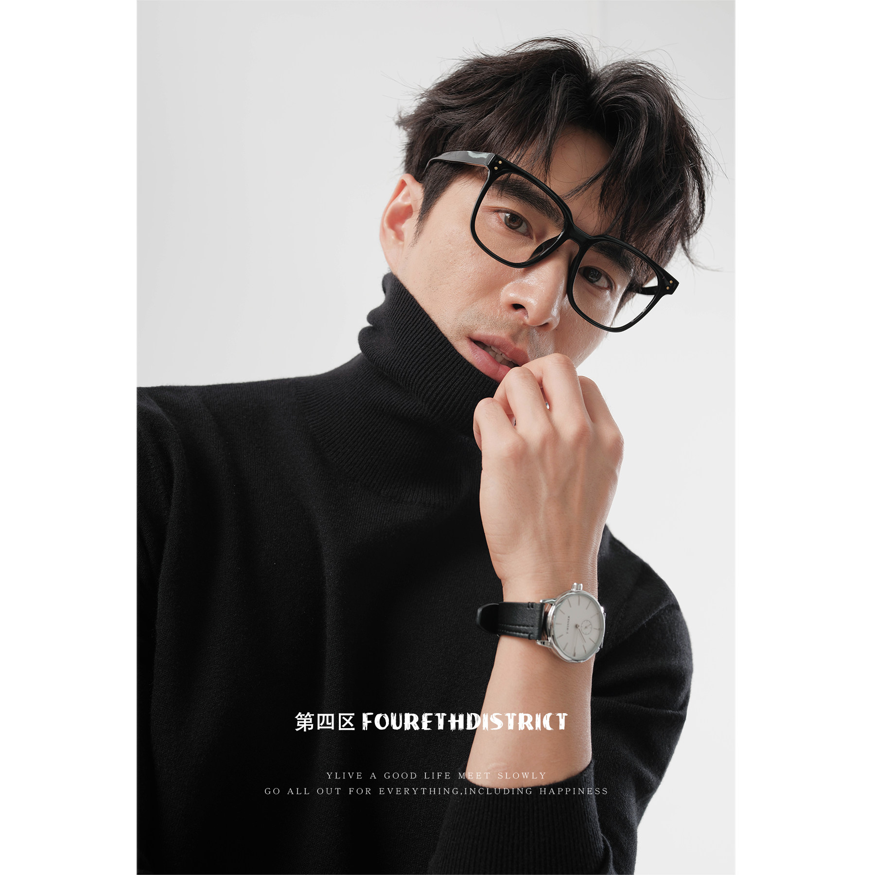 第四区 羊毛衫可翻高领毛衣男士加厚冬季保暖内搭针织打底衫上衣