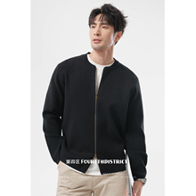 第四区 抗起球绵羊毛拉链外套男士秋冬针织纯色保暖毛衣加厚开衫
