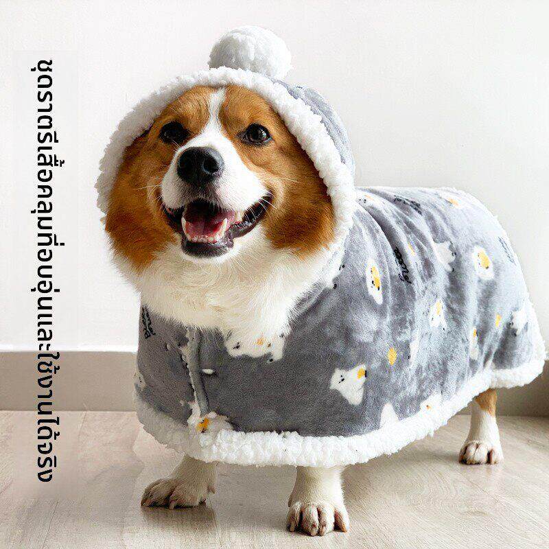 狗狗衣服秋冬中小型犬宠物毯子睡袍加绒加厚保暖柯基柴犬冬季冬装
