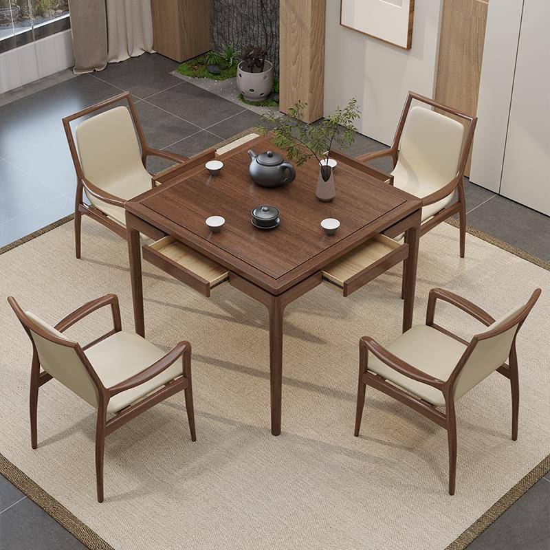 掼蛋专用桌八仙桌实木正方形棋牌桌椅组合四方家用打牌桌方桌餐桌