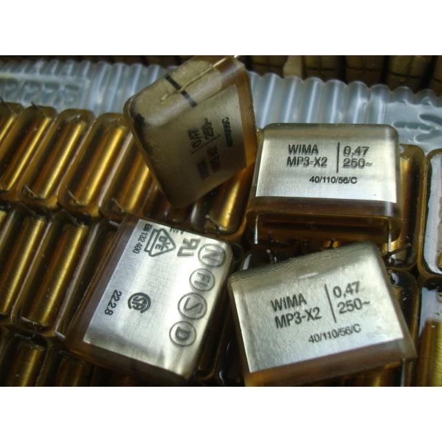 原装德国透明威马 WIMA MP3-X2 250VAC 0.47UF 安规无极电容