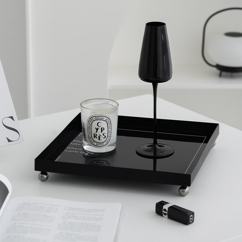 Nordic Sense北欧简约高级棋盘格托盘家用客厅茶几香薰收纳置物盘