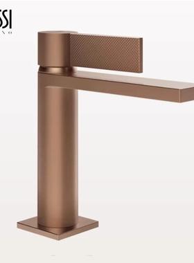 意大利GESSI全铜玫瑰金冷热水龙头极简捷仕面盆台盆龙头Inverso