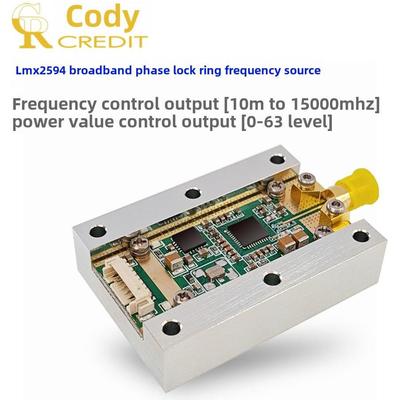LMX2594模块PLL锁相环10M-15GHz高频微波信号源 带散热铝块点频源