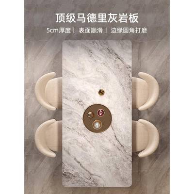 现代简约高端岩板餐桌意式极简饭桌椅组合轻奢小户型家用2025新款