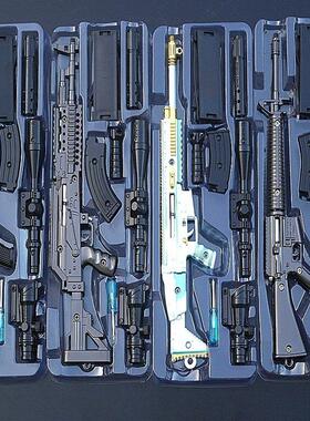 绝地大逃杀武器吃鸡M416 M762 M16AWM狙击枪合金兵器模型