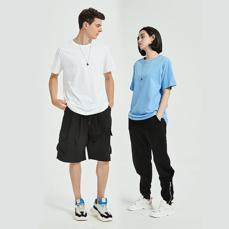夏季新款200克常规精梳棉短袖男女情侣T恤潮流超手感透气文化衫