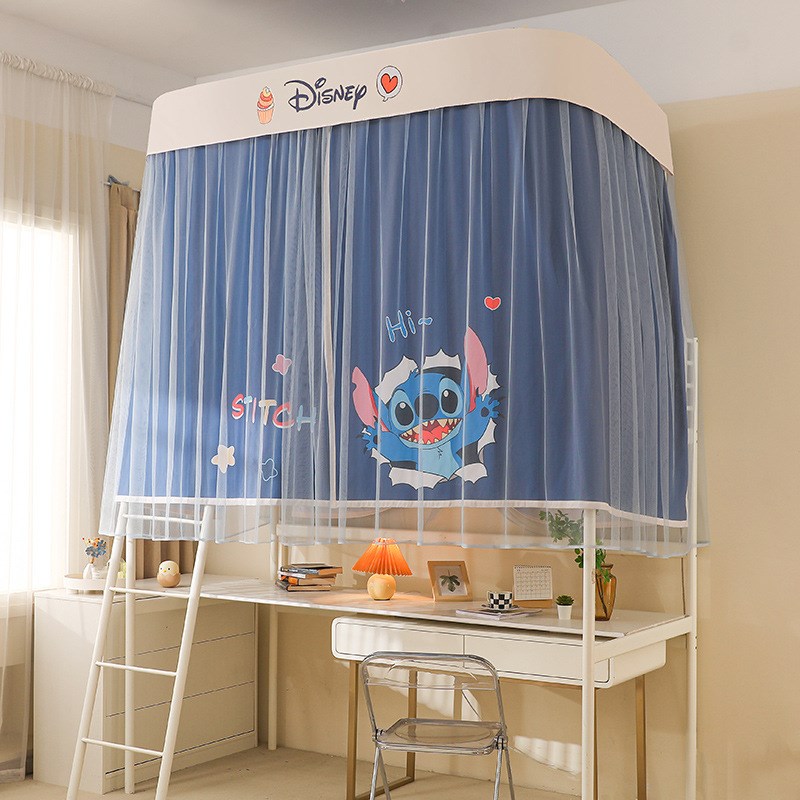 新款学生导轨遮光蚊帐宿舍一体式床帘带支架上下铺单人防尘顶蚊帐