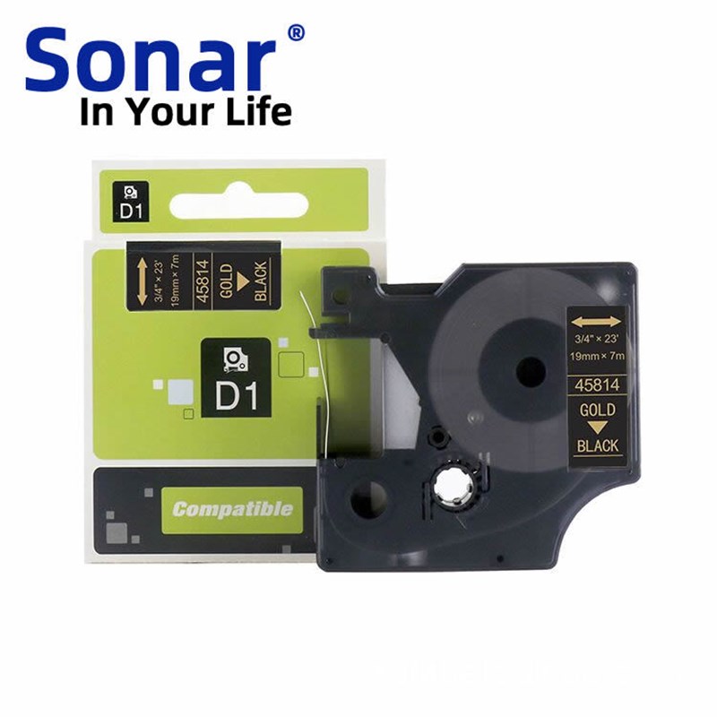 国产兼容适用于达美D1系列黑底白字标签色带19mm*7m DYMO标签色带