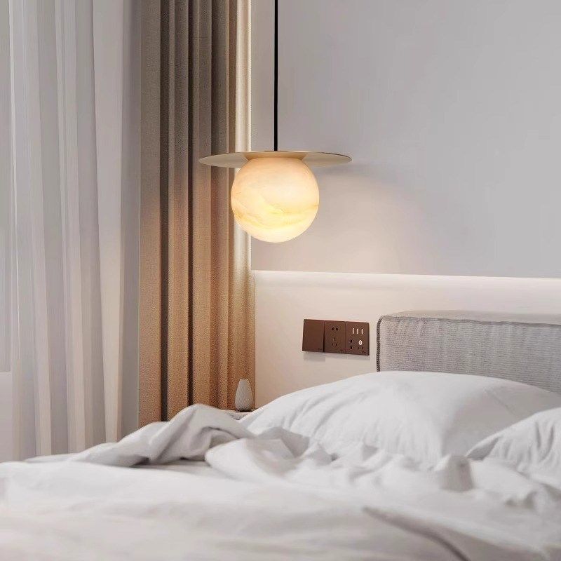 西班牙云石卧室床头灯客厅沙发边灯简约轻奢创意设计师餐厅小吊灯,家装灯饰光源,客厅吊灯,淘宝优惠券,粉丝福利购,淘宝优惠卷