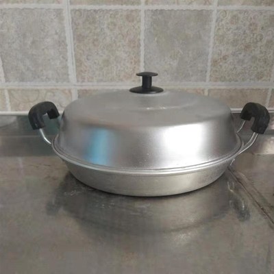 铝锅老式家用商用无涂层平底锅煎饼锅烙饼锅吕平锅铝平底锅铝煎锅