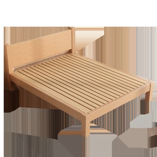 实木床榻榻米床简约现代无床头床架1米8双人无靠背新品可订全榉木