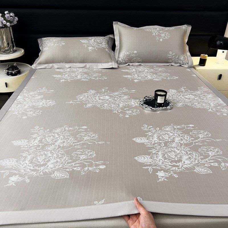 夏季冰丝凉席三件套竹席子冰丝凉感空调软席垫子家用轻奢凉席床垫,床上用品,冰丝席,淘宝优惠券,粉丝福利购,淘宝优惠卷