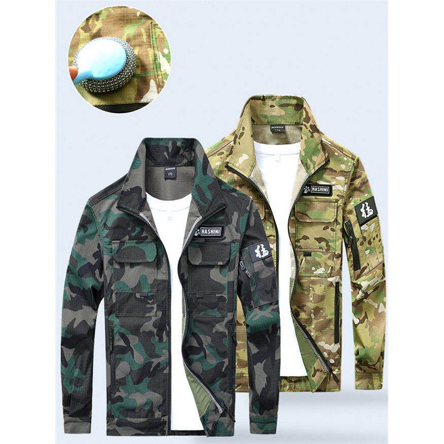 工作服男装耐磨春秋新款户外工地长袖工装厂服高级定制劳保迷彩服