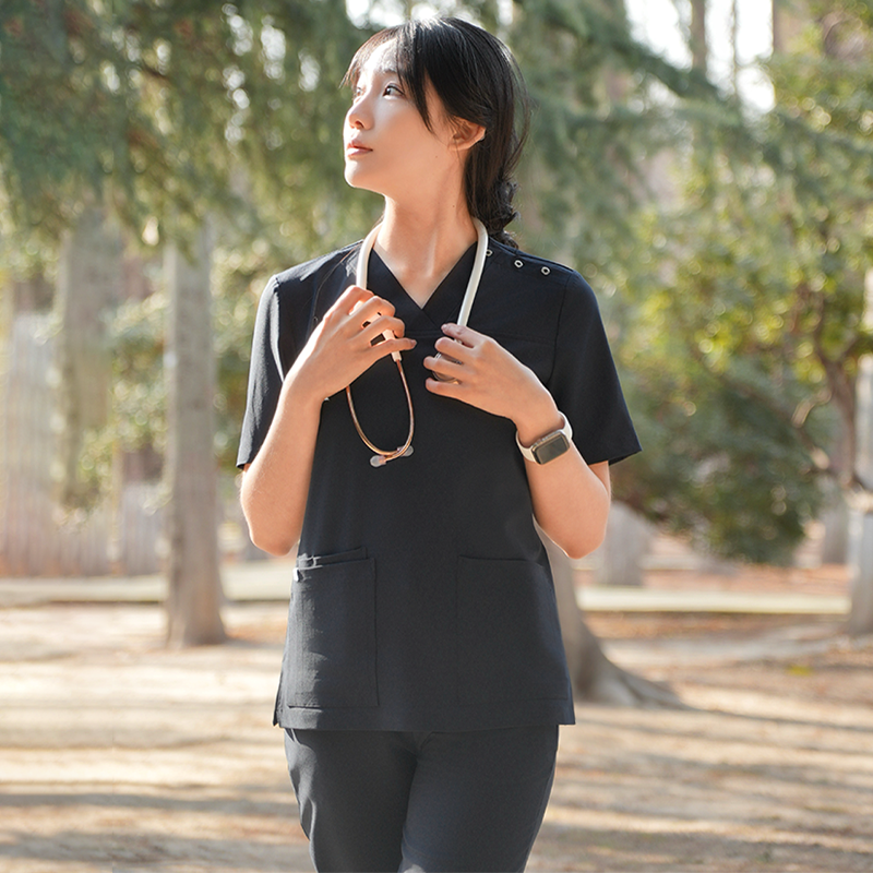 MERFY高端洗手衣女短袖分体套装