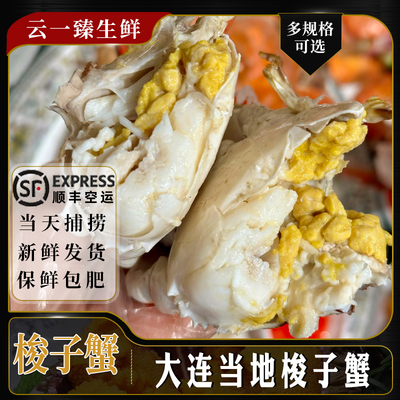 保鲜不保活大连梭子蟹3斤装特大野生飞蟹海鲜水产公海蟹满肉满膏