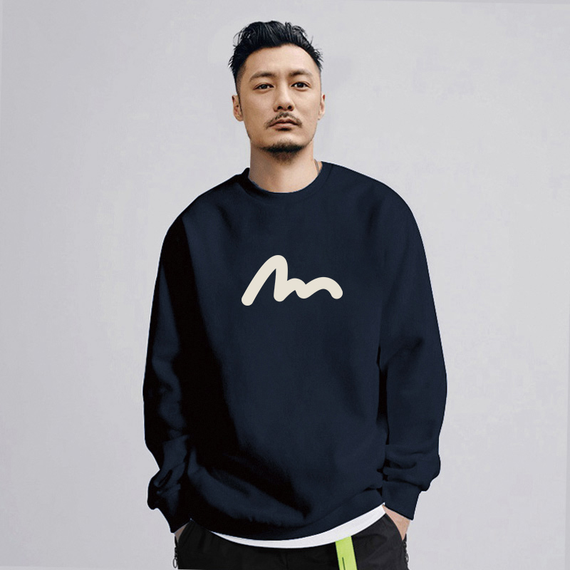 2025春秋款藏蓝色卫衣男圆