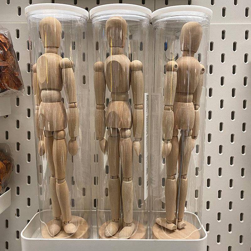 宜吉特达木偶人人体灵活可动关节手偶模型家用儿童益智实木玩具