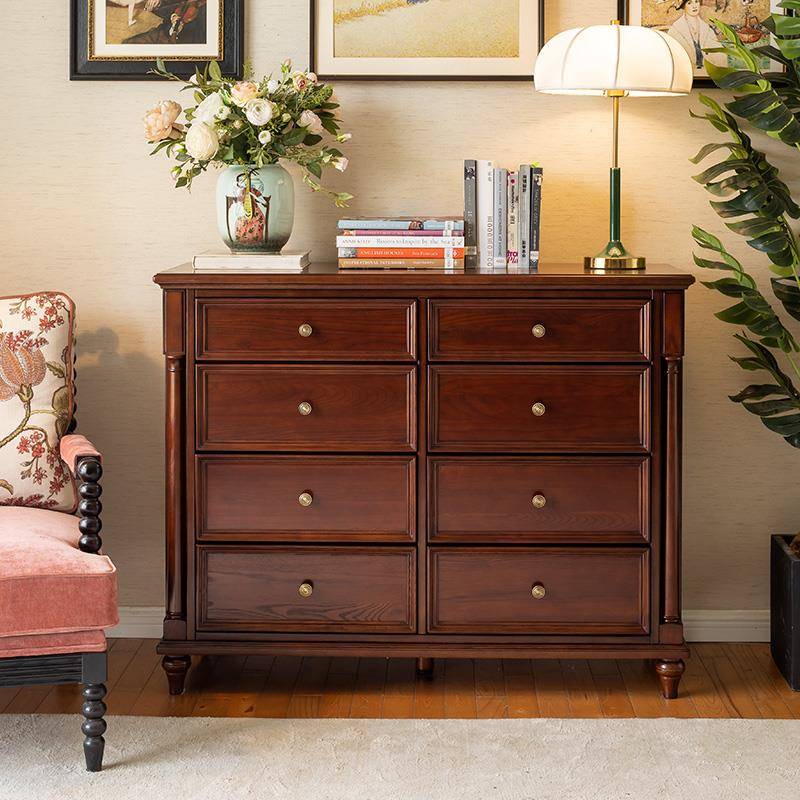 和年美家简约美式家具全实木斗柜八斗橱卧室储物柜收纳柜子八斗柜