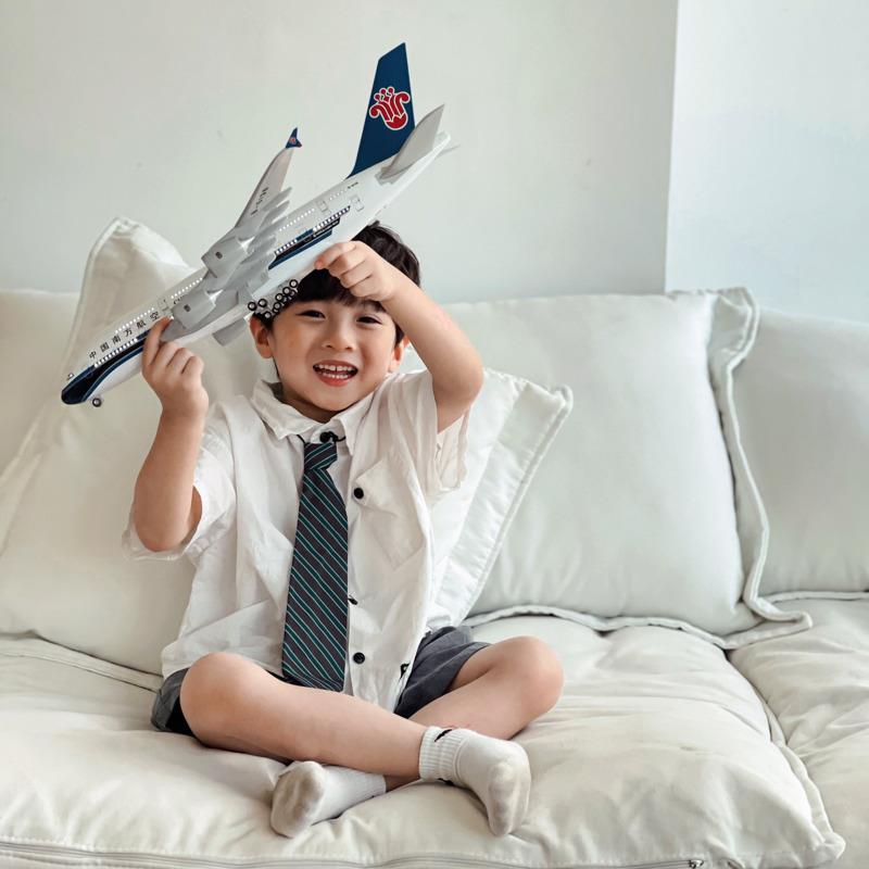 a380飞机模型南航航空客机C919东航国航B787声控30cm拼装仿真摆件