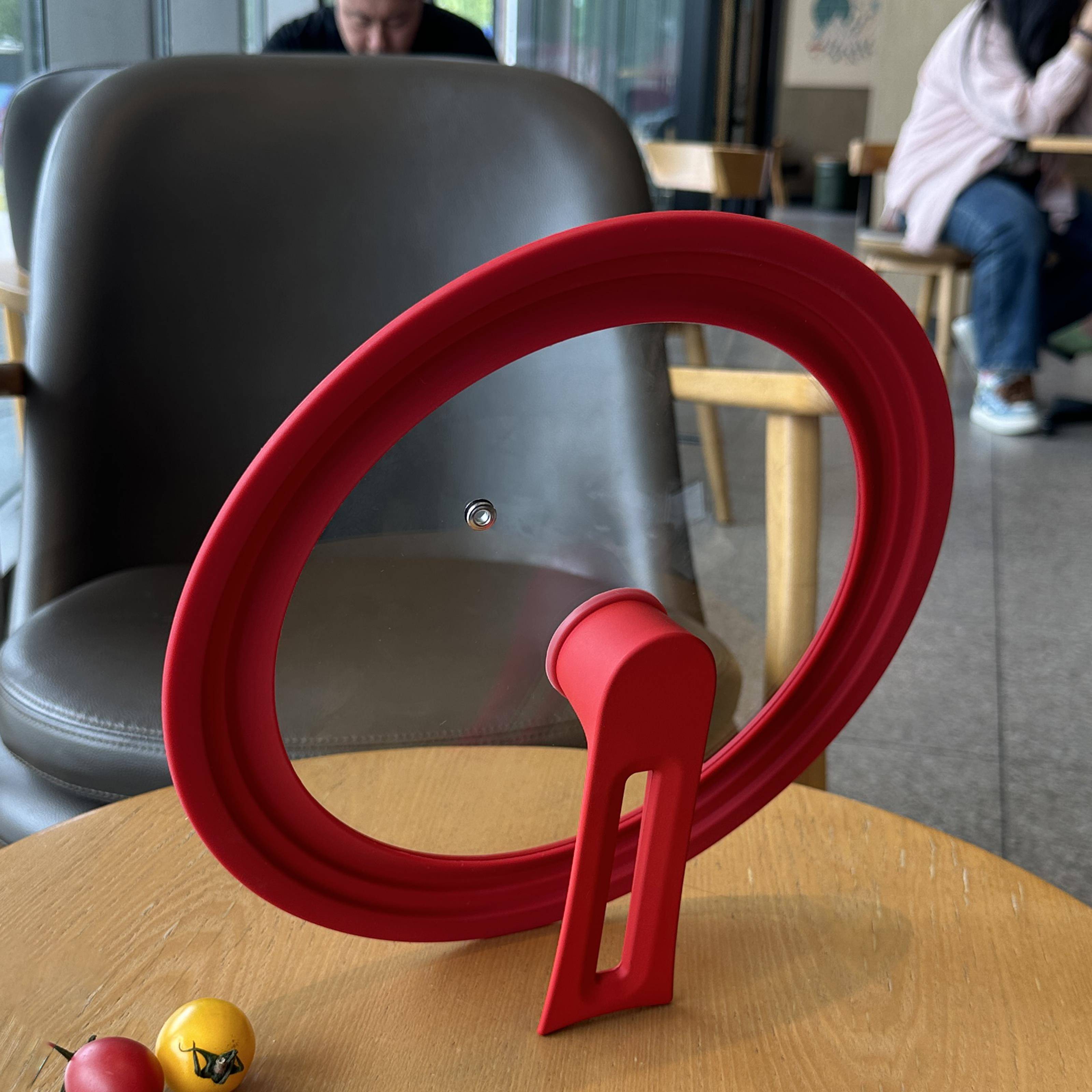 锅盖家用玻璃纤维化可立手柄矽胶耐高温32cm30炒锅通用款炒锅盖子